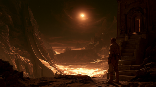 An expansive, sweeping 16:9 vertical wide-angle shot of a winding Great Wall segment, massive stone structures snake across a dramatic mountain…
